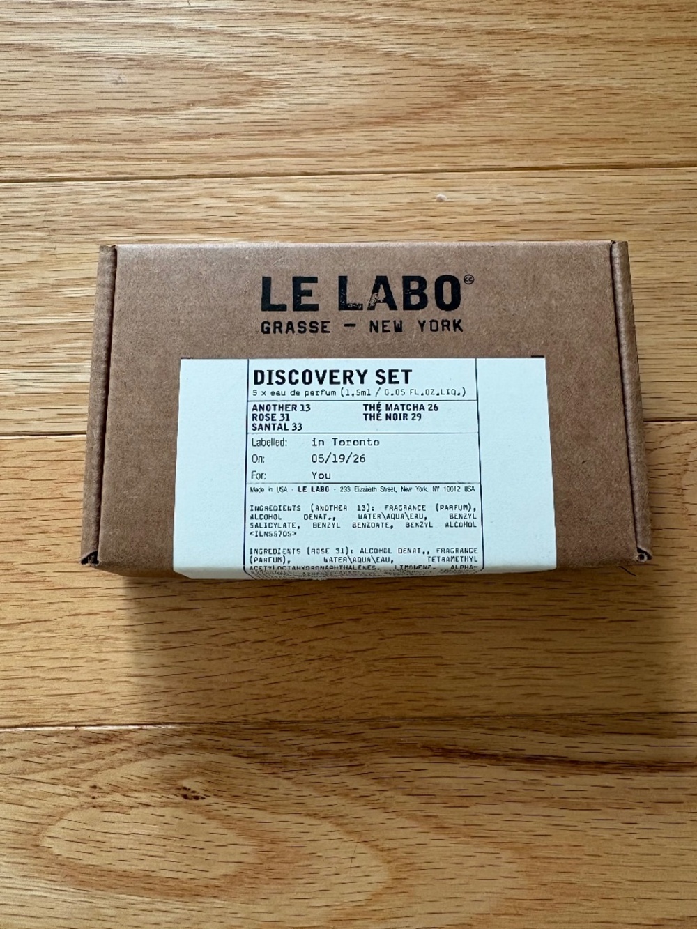 Le Labo perfume fragrance set